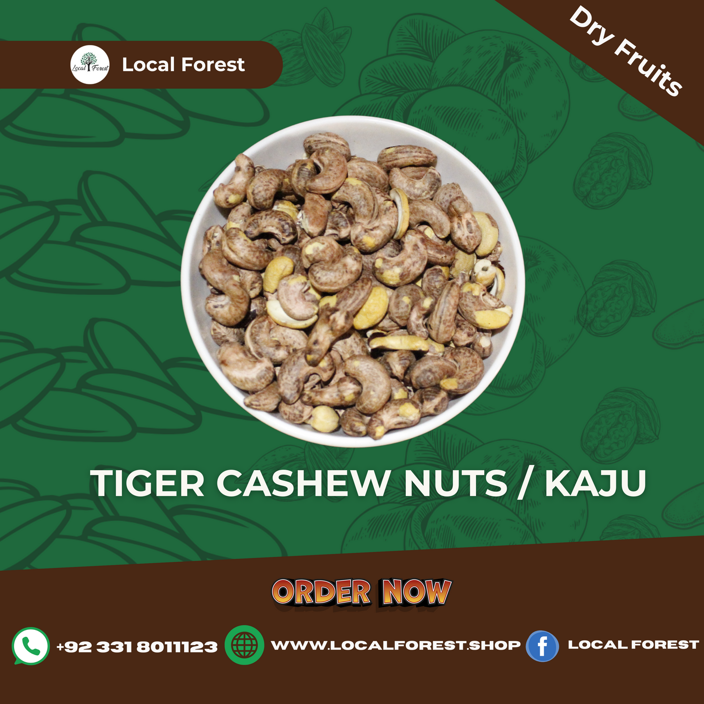 Tiger Cashew Nuts/Kaju - 250g